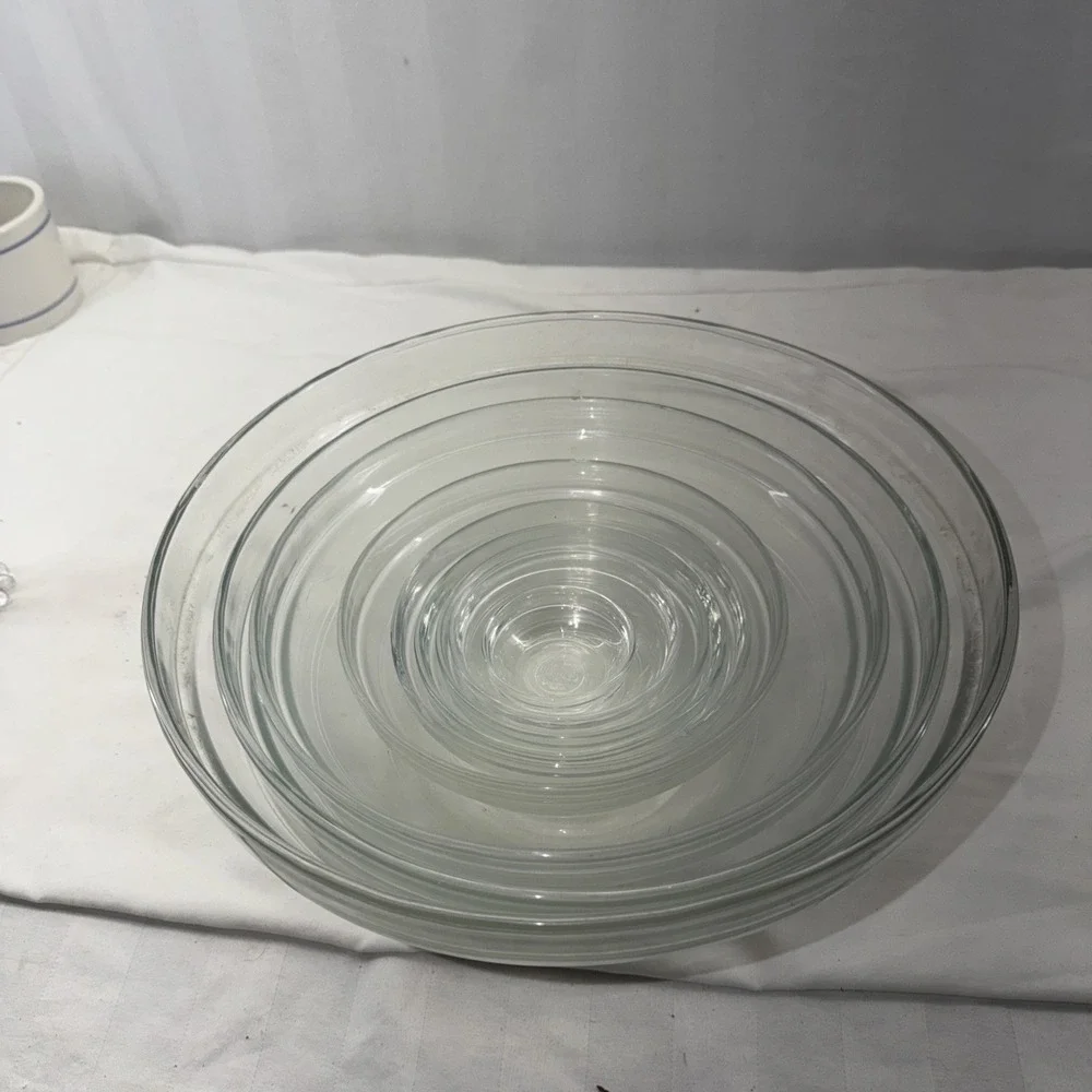 (9) CLEAR GLASS MIXING BOWLS 2- 3/8